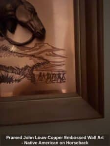 Framed-John-Louw-Copper-Embossed-Wall-Art-Native-American-on-Horseback-second-image