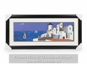 Framed-Print-by-Thomas-McKnight-Santorini-Landscape
