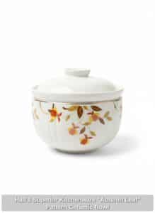 Halls-Superior-Kitchenware-Autumn-Leaf-Pattern-Ceramic-Bowl-second-image