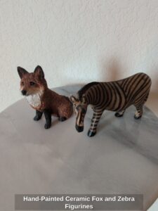 Hand-Painted-Ceramic-Fox-and-Zebra-Figurines