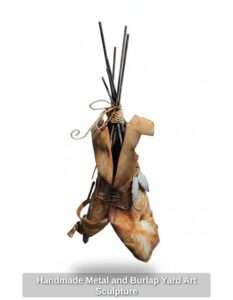 Handmade-Metal-and-Burlap-Yard-Art-Sculpture-second-image