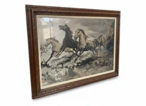 Henri-LeRoy-Spirited-Horses-Lithograph-Print