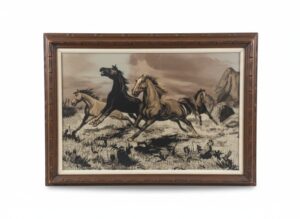 Henri-LeRoy-Spirited-Horses-Lithograph-Print-second-image