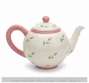 Home-Interiors-Pink-Tulips-Dots-Teapot