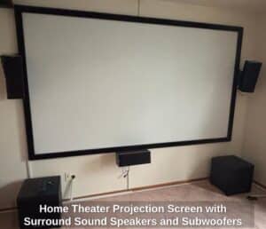 Home-Theater-Projection-Screen-with-Surround-Sound-Speakers-and-Subwoofers
