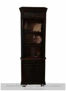 Hooker-Furniture-Dark-Wood-Corner-Cabinet-with-Glass-Doors