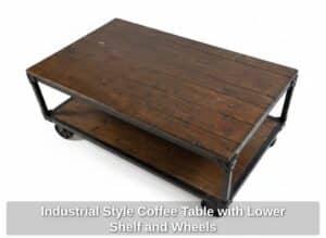 Industrial-Style-Coffee-Table-with-Lower-Shelf-and-Wheels