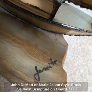 John-DeMott-or-Mario-Jason-Style-Brass-Sailboat-Sculpture-on-Onyx-Base-second-image