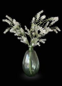 Large-Green-Blown-Glass-Bottle-Vase-with-Faux-White-Flowers