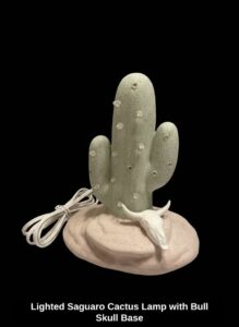 Lighted-Saguaro-Cactus-Lamp-with-Bull-Skull-Base