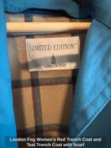 London-Fog-Womens-Red-Trench-Coat-and-Teal-Trench-Coat-with-Scarf-fourth-image