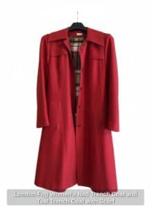 London-Fog-Womens-Red-Trench-Coat-and-Teal-Trench-Coat-with-Scarf-second-image
