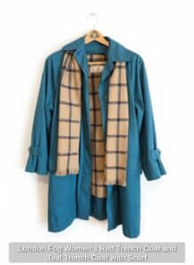 London-Fog-Womens-Red-Trench-Coat-and-Teal-Trench-Coat-with-Scarf-third-image