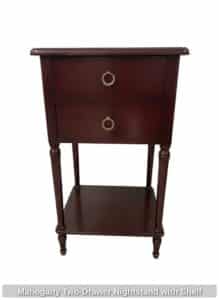 Mahogany-Two-Drawer-Nightstand-with-Shelf