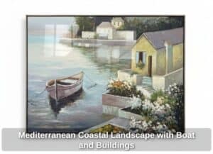 Mediterranean-Coastal-Landscape-with-Boat-and-Buildings