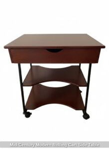 Mid-Century-Modern-Rolling-Cart-Side-Table