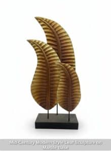 Mid-Century-Modern-Style-Leaf-Sculpture-on-Marble-Base-second-image
