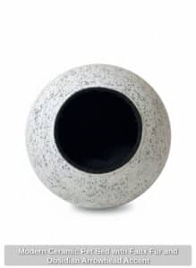 Modern-Ceramic-Pet-Bed-with-Faux-Fur-and-Obsidian-Arrowhead-Accent-third-image
