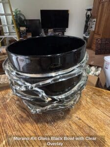 Murano-Art-Glass-Black-Bowl-with-Clear-Overlay