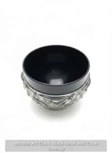 Murano-Art-Glass-Black-Bowl-with-Clear-Overlay-third-image