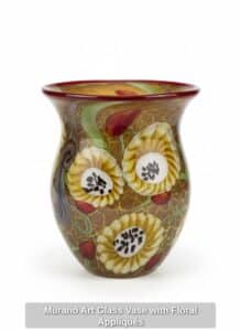 Murano-Art-Glass-Vase-with-Floral-Appliqus-second-image