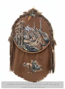 Native-American-Style-Suede-Wall-Hanging-with-Painted-Scene