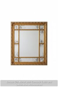 Ornate-Gilt-Mirror-with-Console-Table-and-Decorative-Accessories-second-image