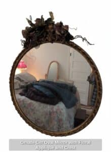Ornate-Gilt-Oval-Mirror-with-Floral-Appliqu-and-Crest