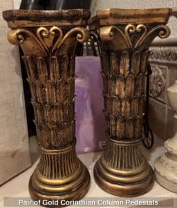 Pair-of-Gold-Corinthian-Column-Pedestals