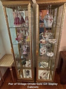 Pair-of-Vintage-Ornate-Gold-Gilt-Display-Cabinets