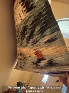 Peruvian-Wool-Tapestry-with-Village-and-Llama-Scene-third-image
