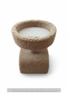 Plush-Cat-Condo-with-Elevated-Bed