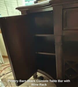 Pottery-Barn-Black-Console-Table-Bar-with-Wine-Rack-second-image