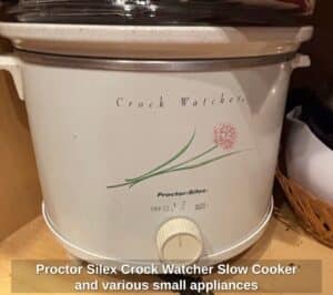Proctor-Silex-Crock-Watcher-Slow-Cooker-and-various-small-appliances