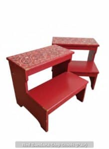 Red-Bandana-Step-Stools-Pair