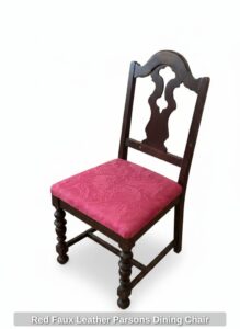 Red-Faux-Leather-Parsons-Dining-Chair-fourth-image