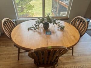 Round-Oak-Dining-Table-with-Four-Chairs