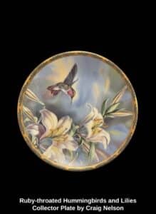 Ruby-throated-Hummingbirds-and-Lilies-Collector-Plate-by-Craig-Nelson