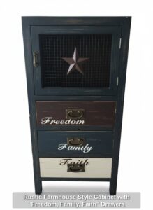 Rustic-Farmhouse-Style-Cabinet-with-Freedom-Family-Faith-Drawers