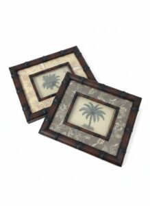 Set-of-Three-Framed-Prints-Palm-Tree-Tall-Ship-and-Inspirational-Quote