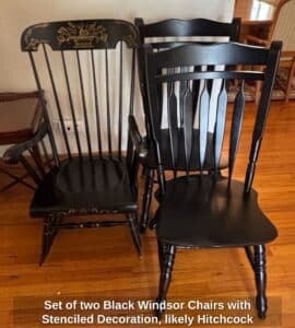 Set-of-two-Black-Windsor-Chairs-with-Stenciled-Decoration-likely-Hitchcock-Style