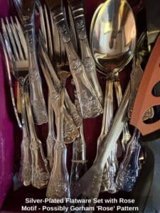 Silver-Plated-Flatware-Set-with-Rose-Motif-Possibly-Gorham-Rose-Pattern-second-image