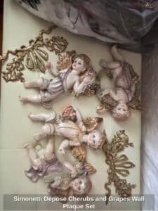 Simonetti-Depose-Cherubs-and-Grapes-Wall-Plaque-Set