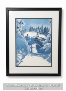 Snow-Shadows-by-Linda-Roberts-Framed-Watercolor-Print