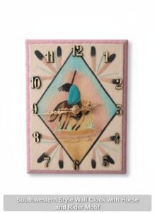 Southwestern-Style-Wall-Clock-with-Horse-and-Rider-Motif