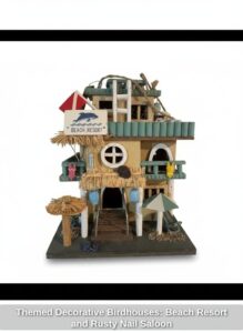 Themed-Decorative-Birdhouses-Beach-Resort-and-Rusty-Nail-Saloon