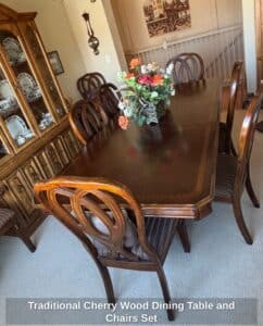 Traditional-Cherry-Wood-Dining-Table-and-Chairs-Set