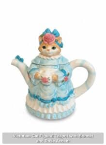 Victorian-Cat-Figural-Teapot-with-Bonnet-and-Rose-Accent