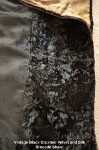 Vintage-Black-Crushed-Velvet-and-Silk-Brocade-Shawl-second-image