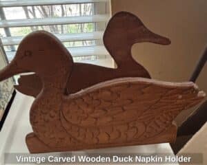 Vintage-Carved-Wooden-Duck-Napkin-Holder